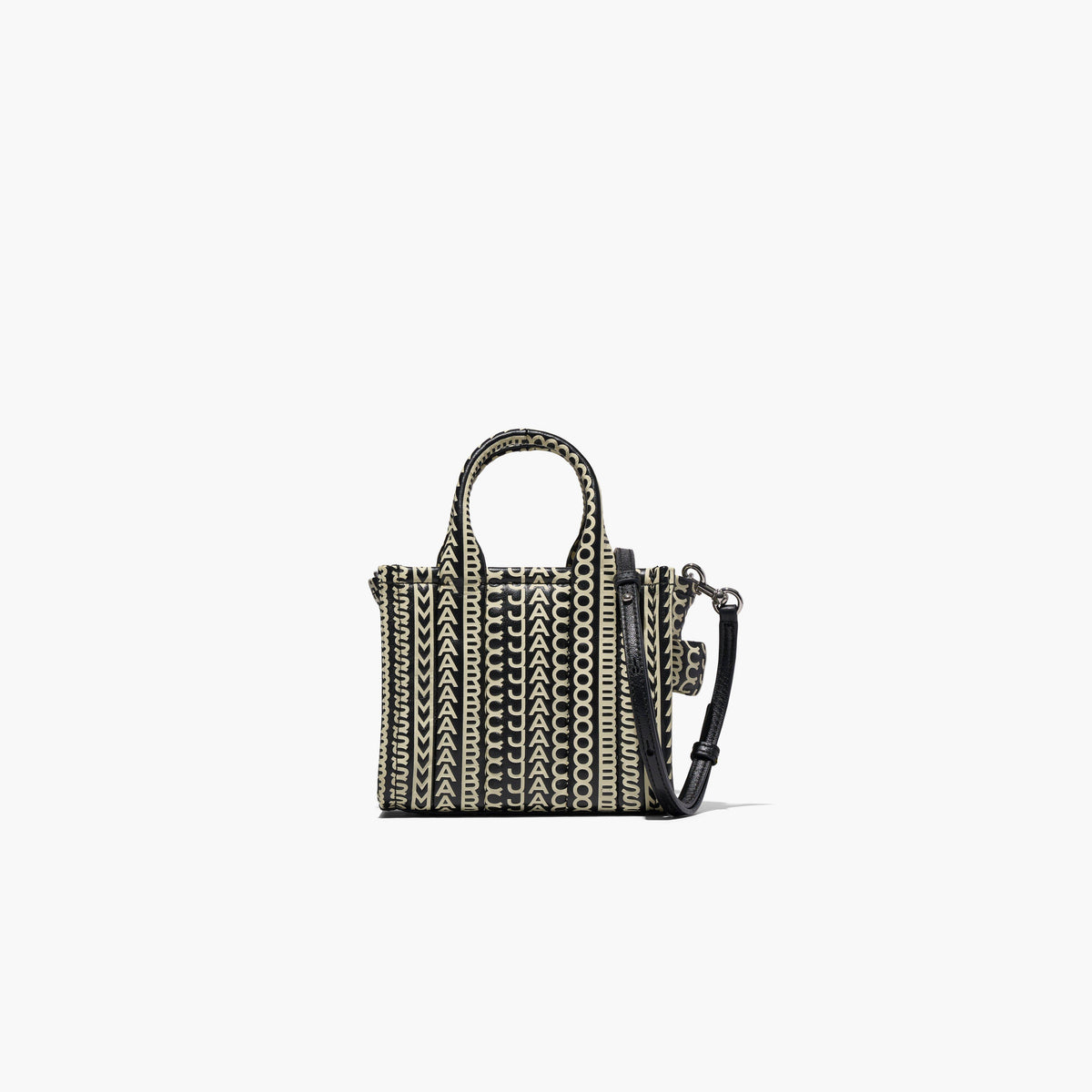 Marc Jacobs The Monogram Leather Crossbody Tote Bag in Black/White