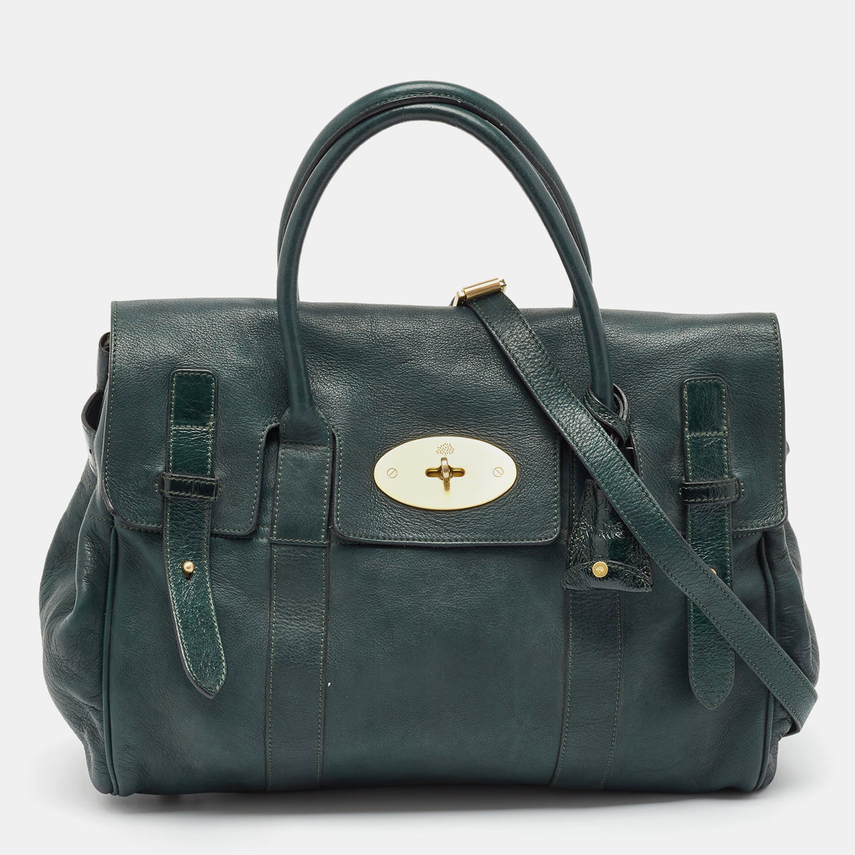 Mulberry Green Leather Heritage Bayswater Satchel