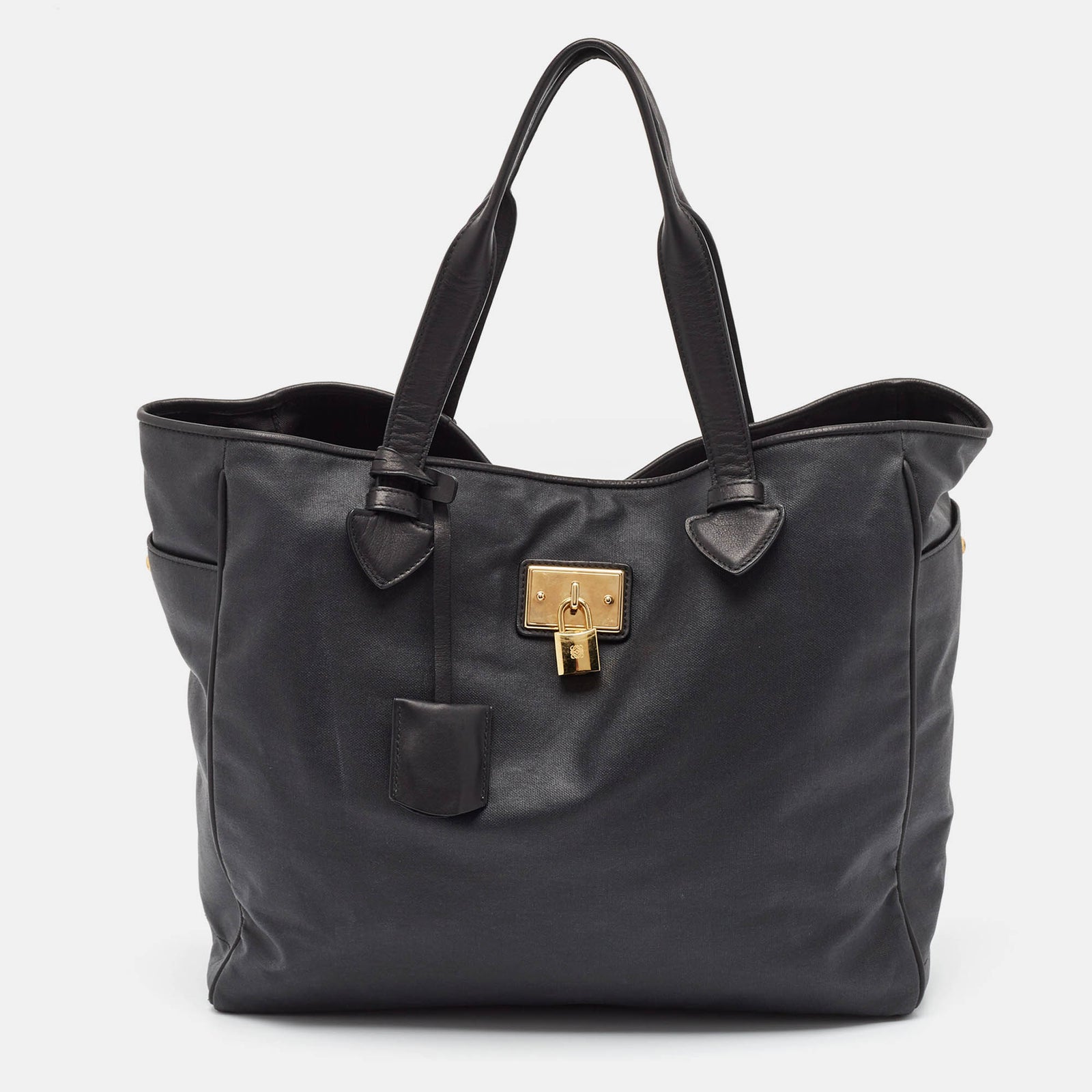 Loewe Shopper-Tasche aus beschichtetem Canvas in Schwarz