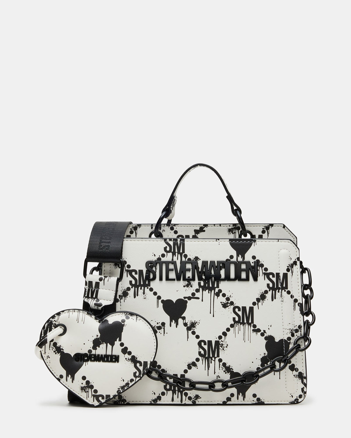 Stevemadden EVELYN BAG DRIPPY HEARTS WHITE/MULTI