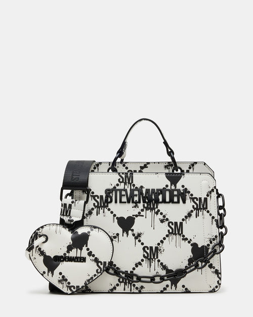 EVELYN BAG DRIPPY HEARTS WHITE/MULTI