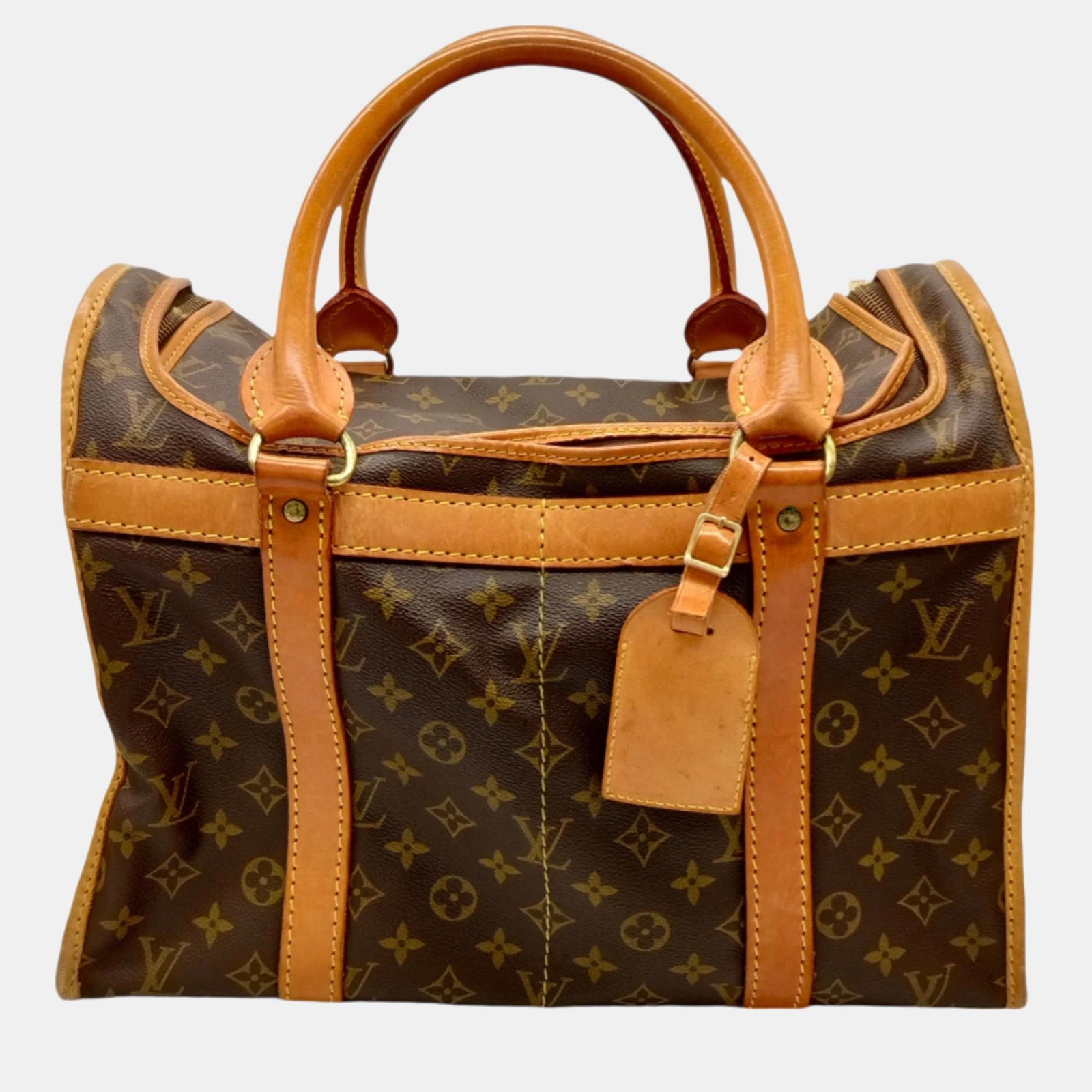 Louis Vuitton Braune Haustiertragetasche mit Monogramm 50