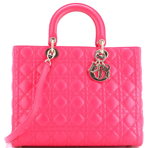 Lady Dior Bag Cannage Quilt Lambskin Large