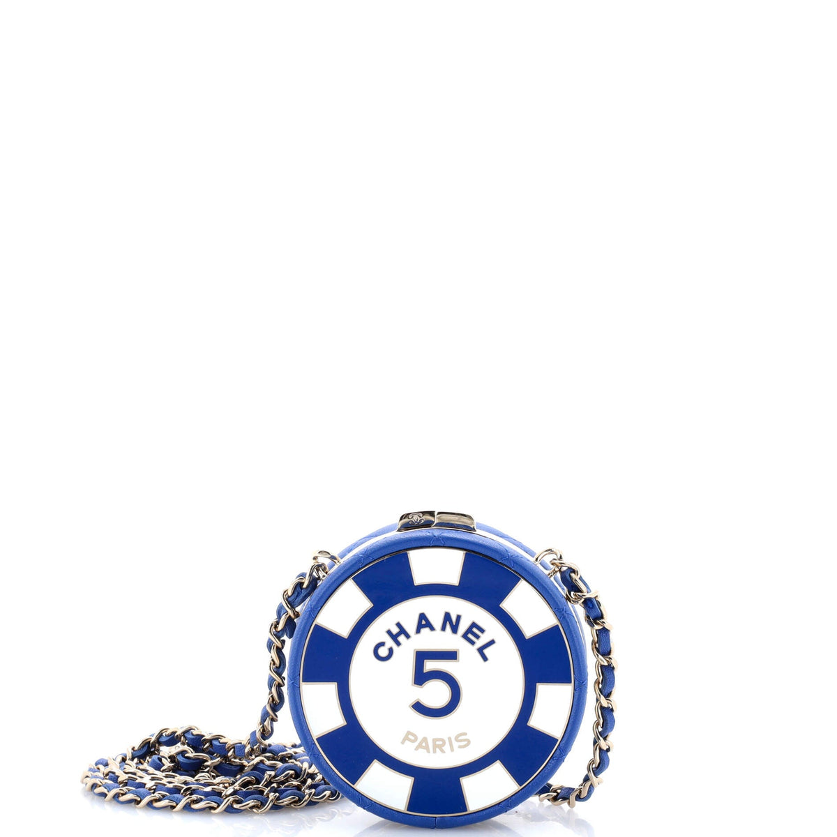 Chanel CHANEL Poker Chip Clutch With Chain Quilted Lambskin with Enamel