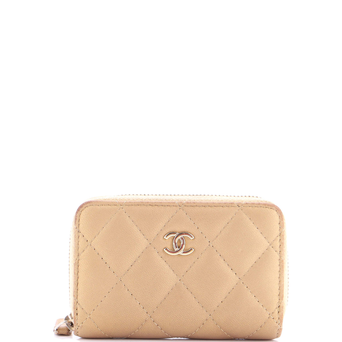 Chanel CHANEL CC Zip Card Holder Quilted Lambskin
