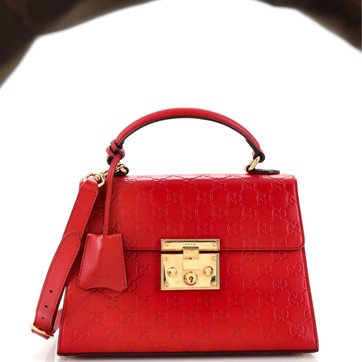 Gucci GUCCI Padlock Top Handle Bag Guccissima Leather Small