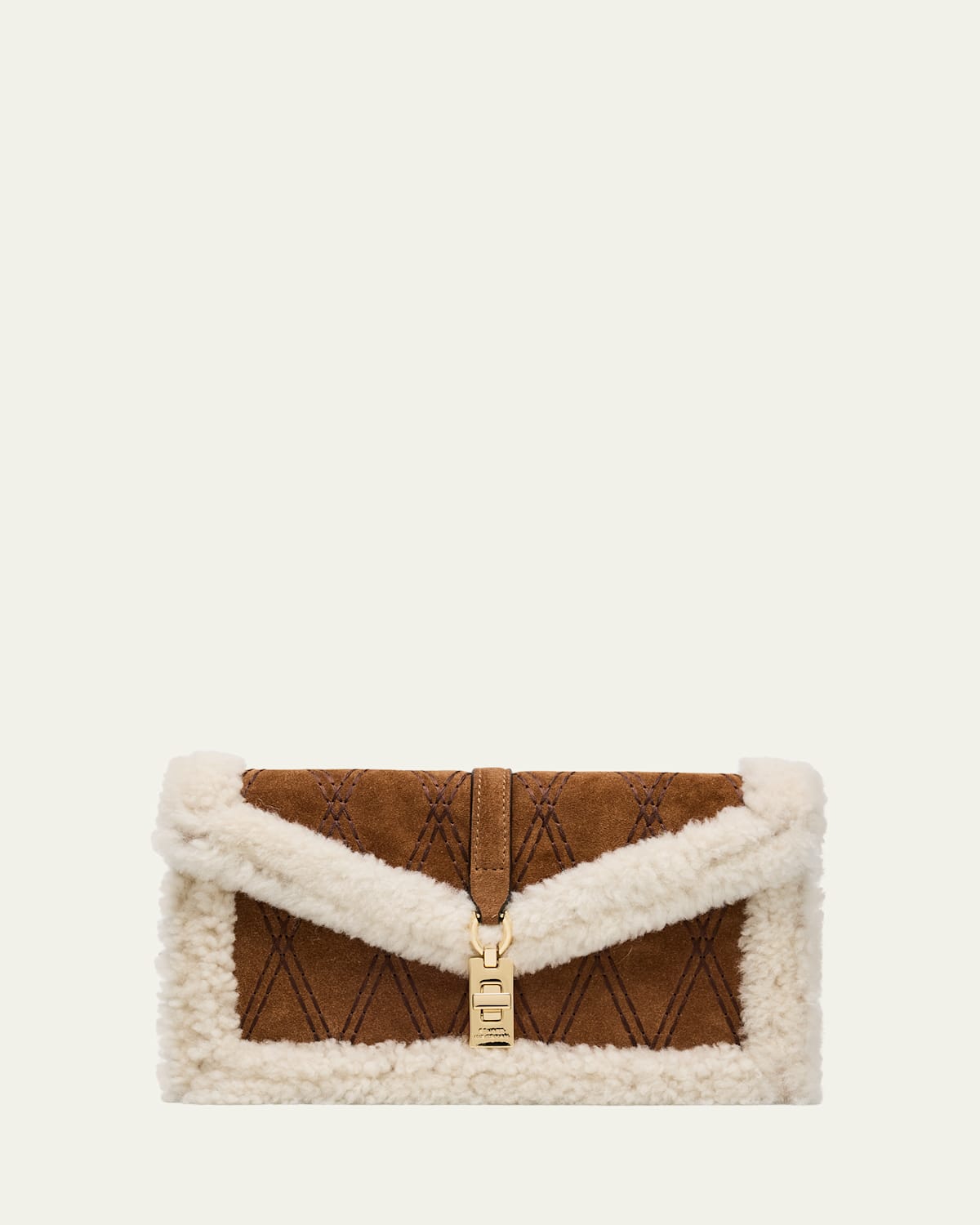 Stuart Weitzman Milan Sheep Shearling Fur Clutch Bag