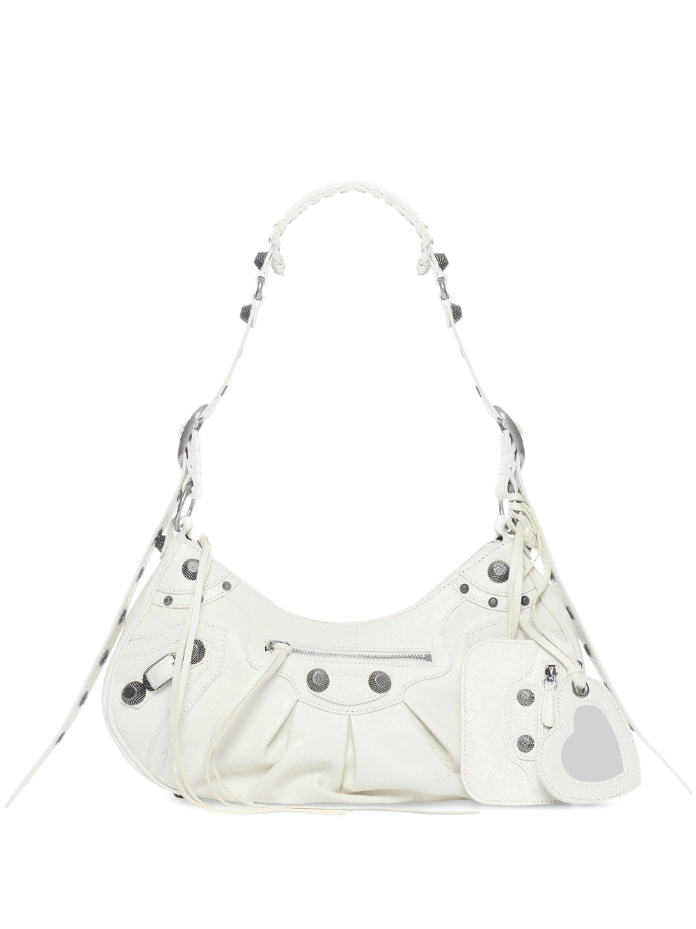 Balenciaga Women's Le Cagole Piccola Leather Crossbody Bag in White | 6713071VG9Y Color 9104