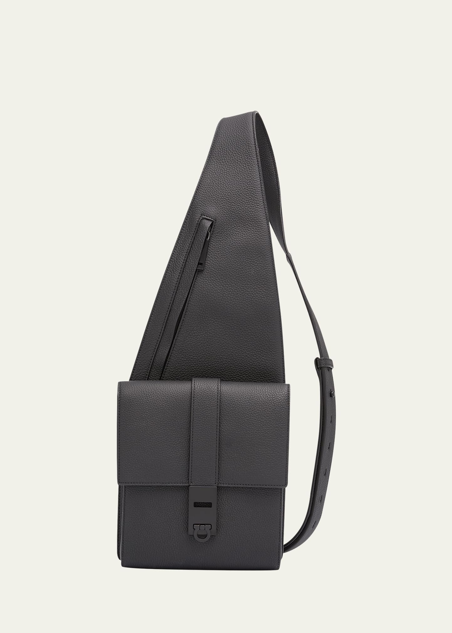 Ferragamo Sac bandoulière en cuir Gancio pour hommes