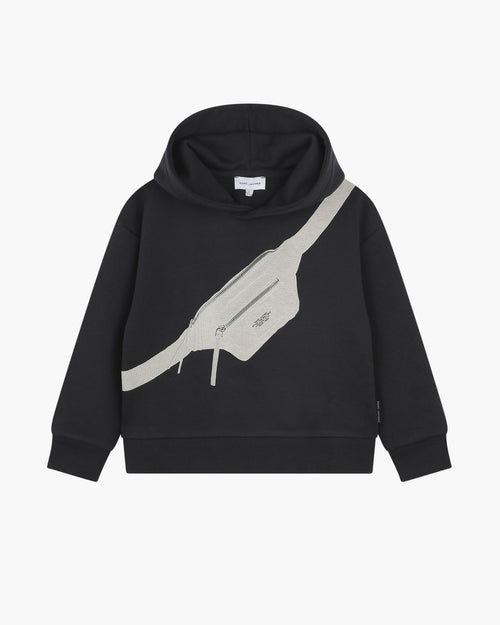 The Belt Bag Hoodie in Black, Size 10Y