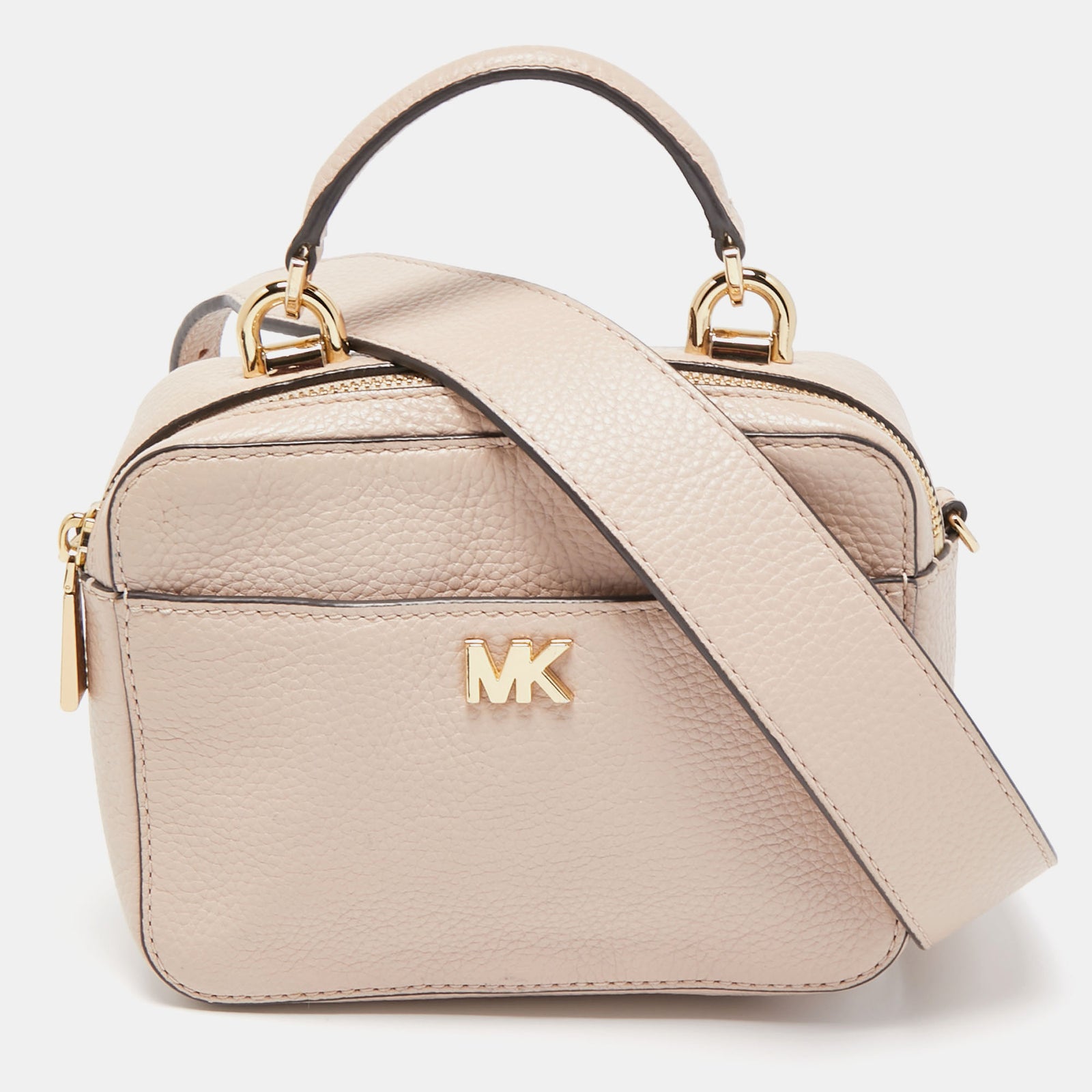 Michael Kors Light Pink Leather Mini Mott Crossbody Bag