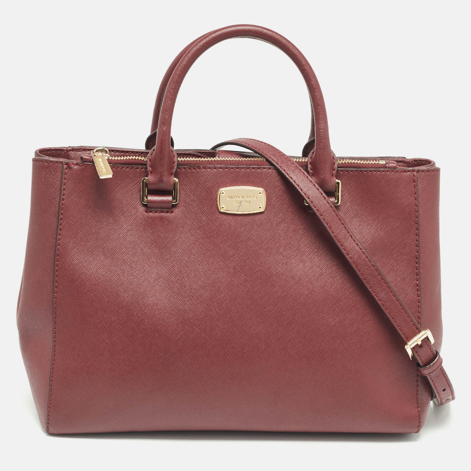 Michael Kors Burgundy Leather Kellen Tote