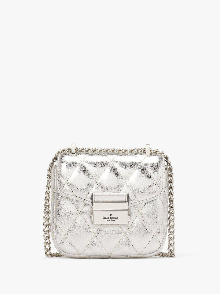 Kate Spade Au Carey Metallic Quilted Leather Micro Flap Crossbody