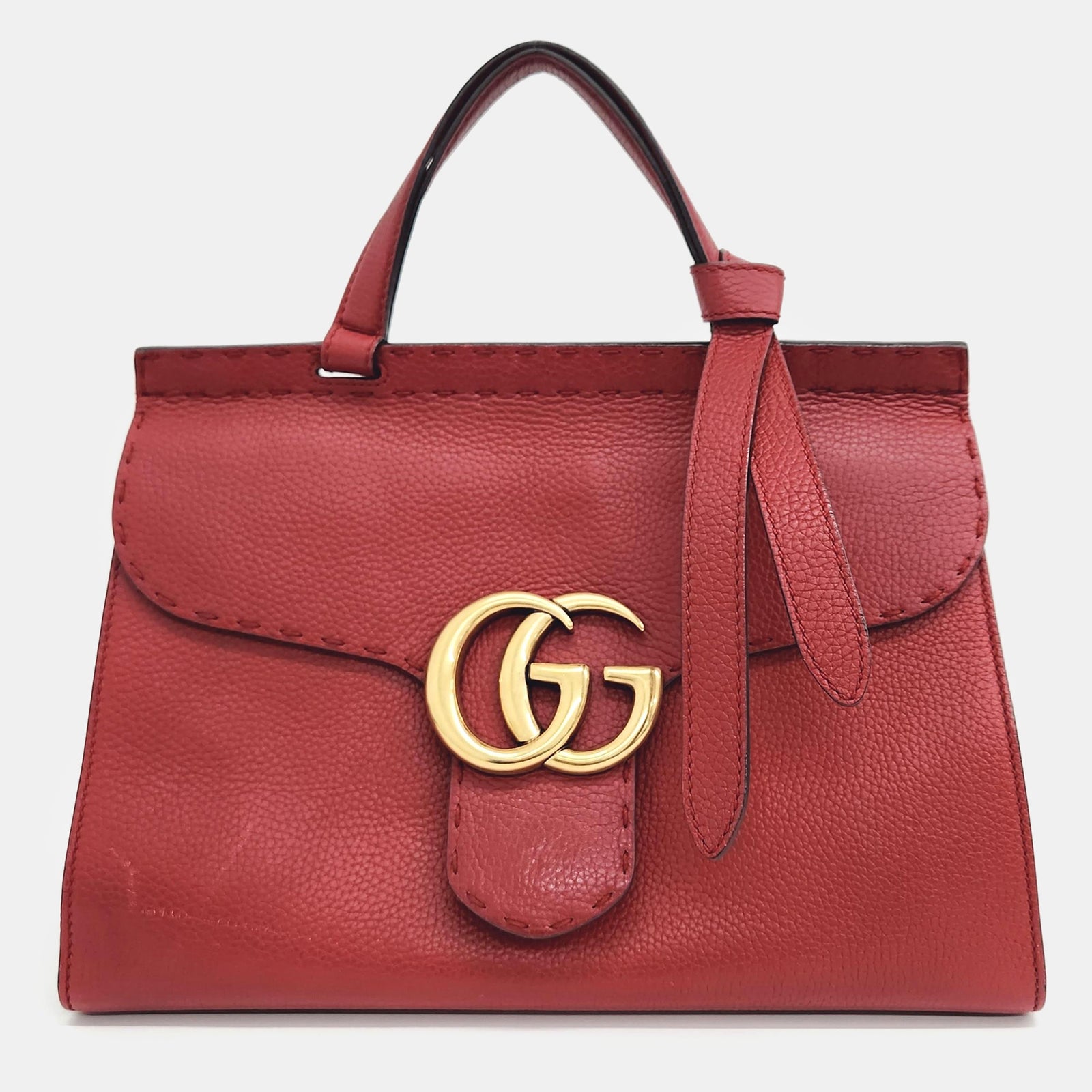 Gucci Rote GG Marmont Tote aus Leder