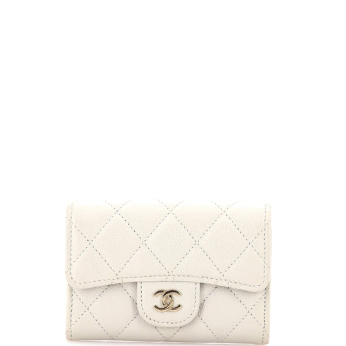 CHANEL Classic Flap Card Case Quilted Caviar
