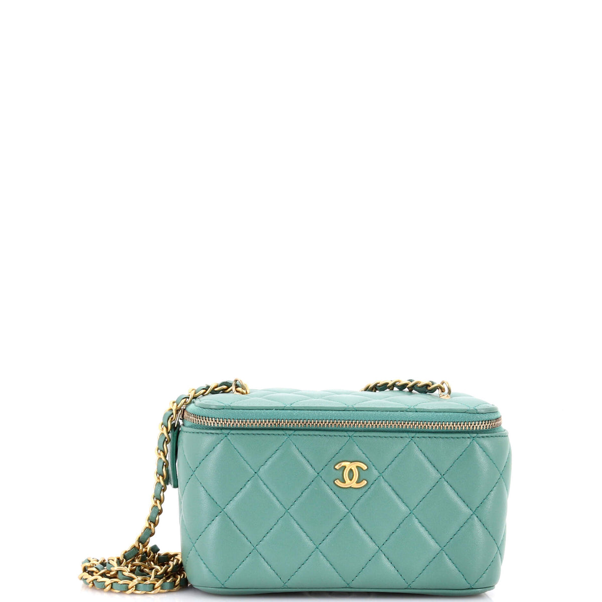 Chanel CHANEL Pearl Crush Vanity Case with Chain Quilted Lambskin Small