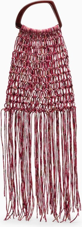 Dries Van Noten Women's Fuchsia Mesh Bag in Pink | 011524807