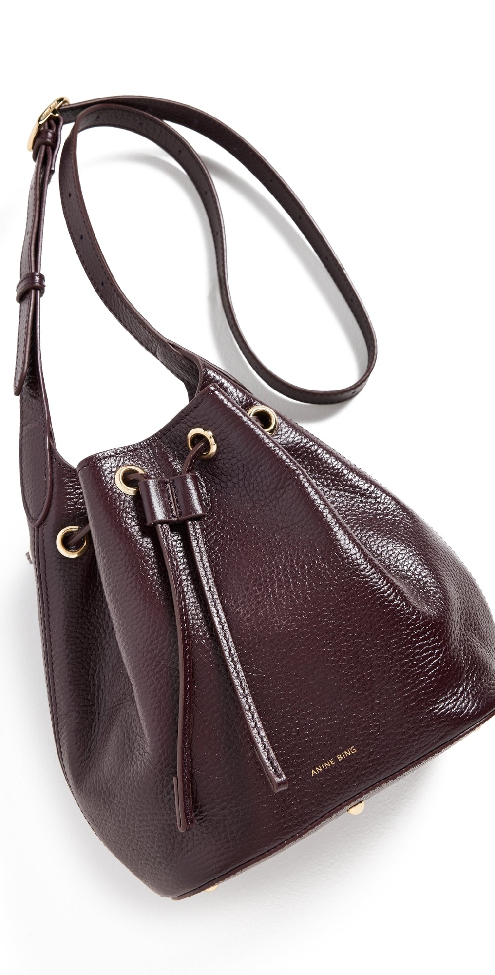 Anine Bing Mini Alana Bucket Bag Burgundy One Size