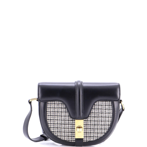 CELINE Besace 16 Bag Tweed and Leather Small