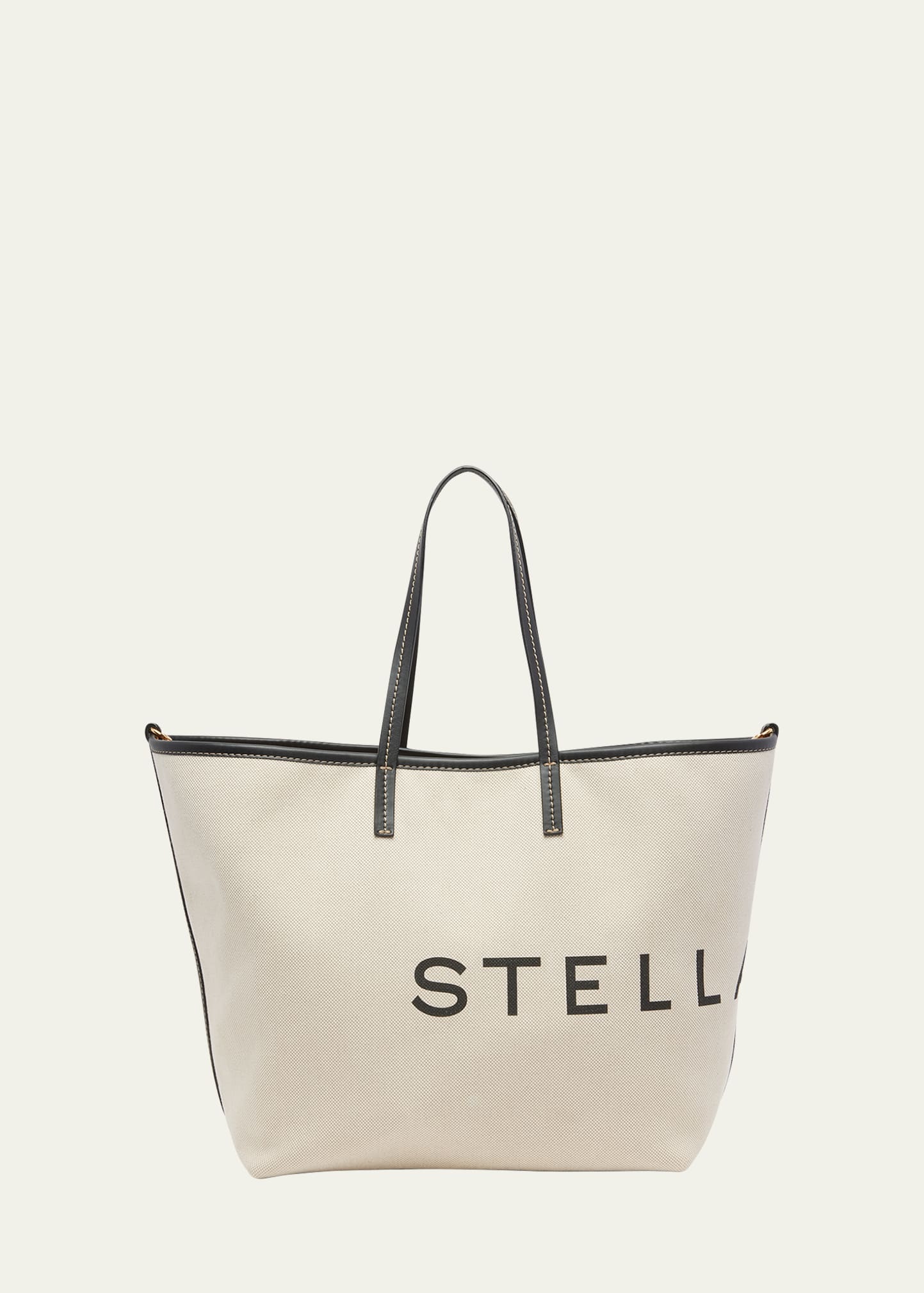 Stella McCartney Logo Canvas Shopper Tote Bag