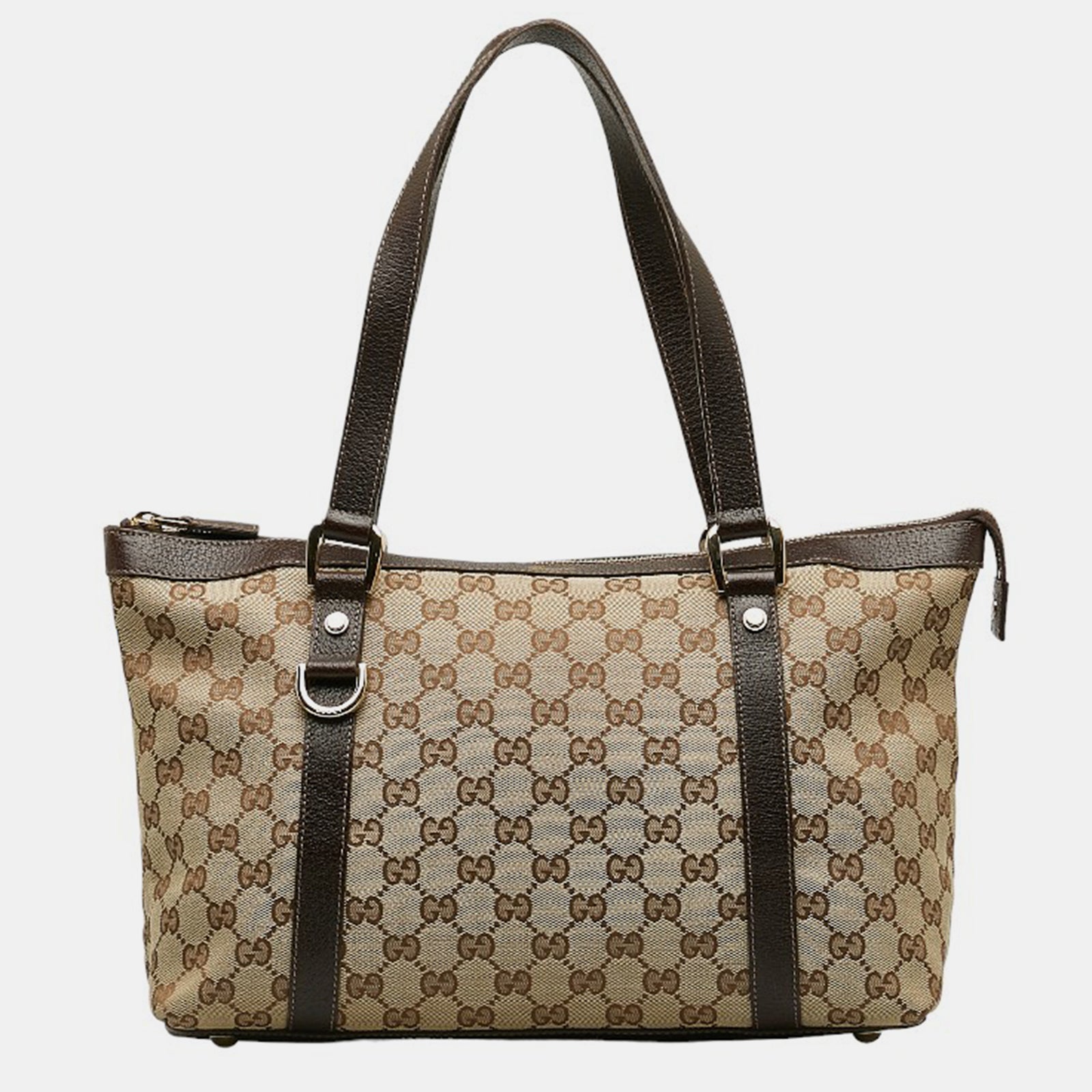 Gucci Brown Canvas  GG Canvas Abbey Tote Bag