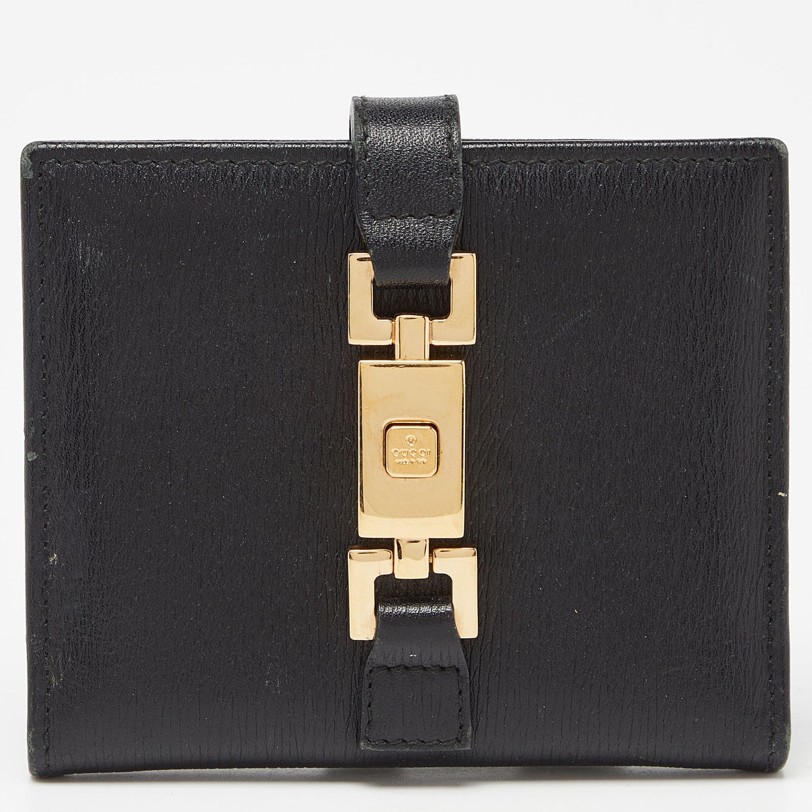 Gucci Black Leather Jackie Compact Wallet