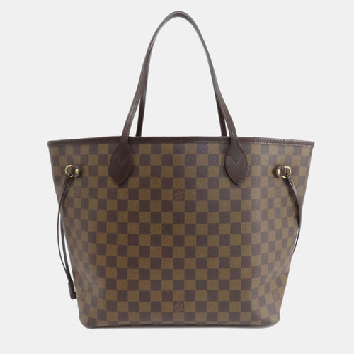 Brown Damier Ebene Canvas Neverfull MM Tote Bag