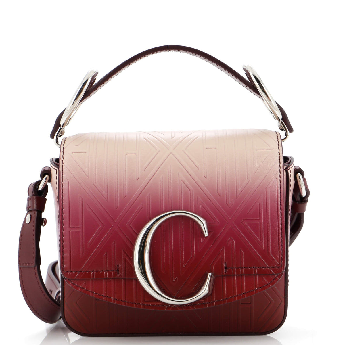 Chloe CHLOE C Flap Bag Embossed Leather Mini