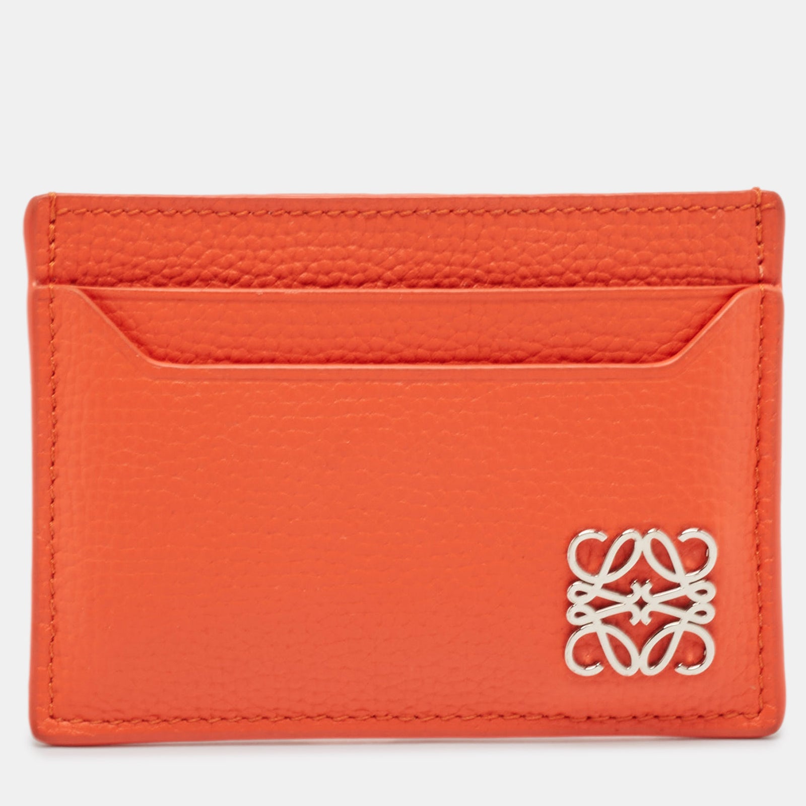 Loewe Orangefarbenes Kartenetui aus Leder mit Anagramm