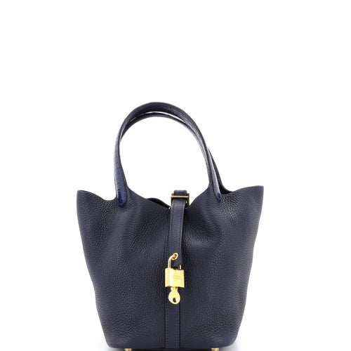 Touch Picotin Lock Bag Clemence with Matte Alligator PM