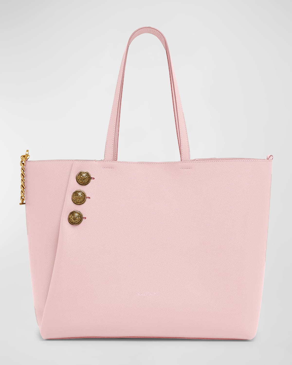 Balmain Embleme Shopper Tote Bag in Grained Leather