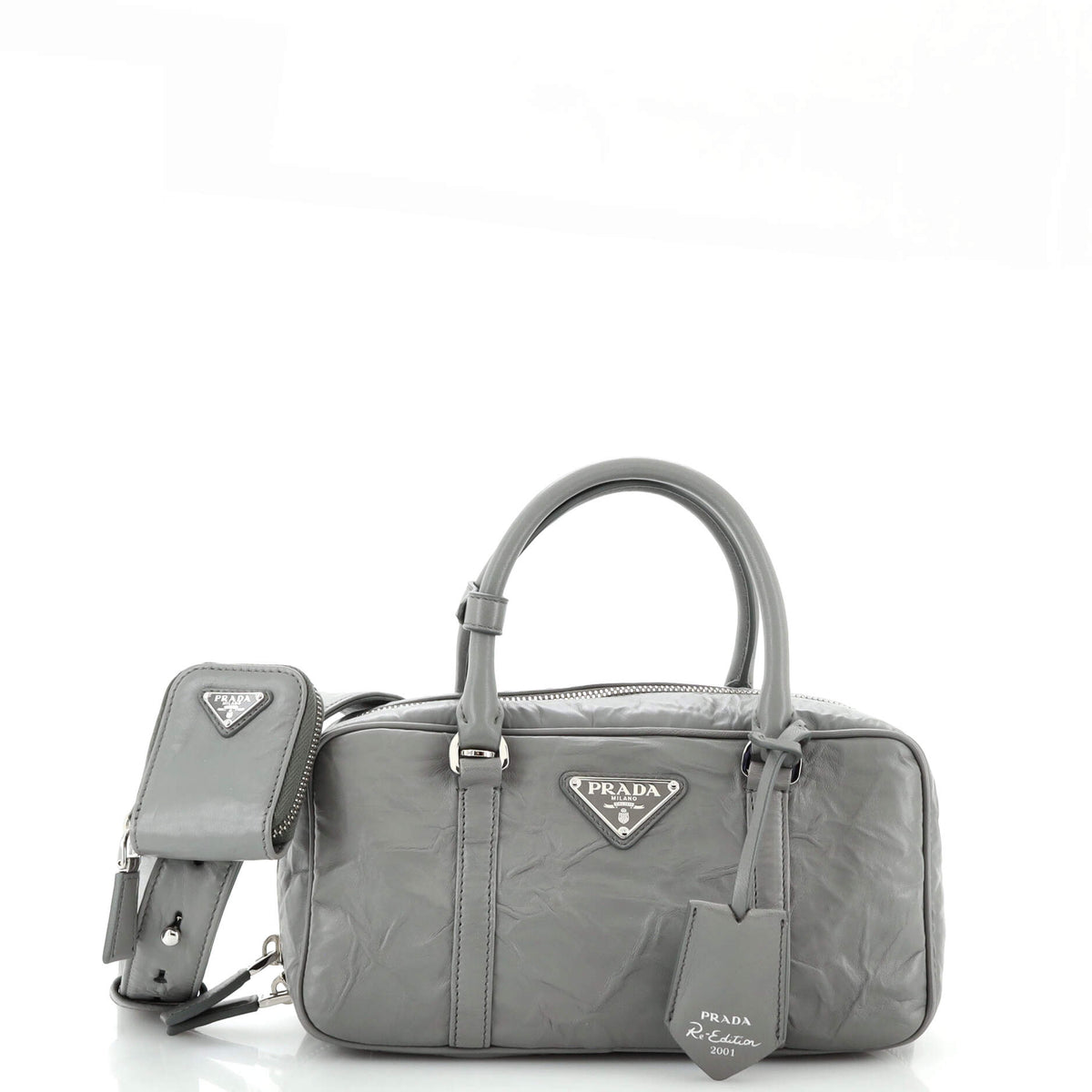 Prada PRADA Re-Edition Top Handle Bauletto Bag Nappa Antique Medium