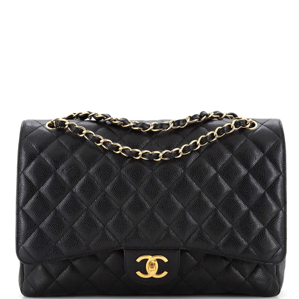 Chanel CHANEL Classic Double Flap Bag Quilted Caviar Maxi
