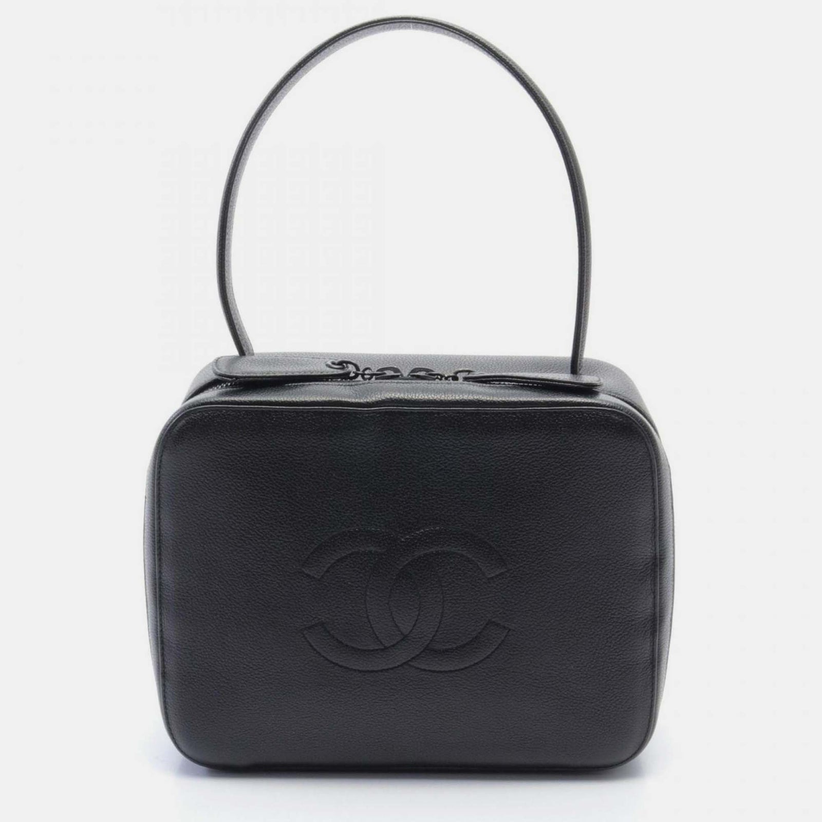 Chanel Schwarze Caviar Skin Coco Mark Handtasche