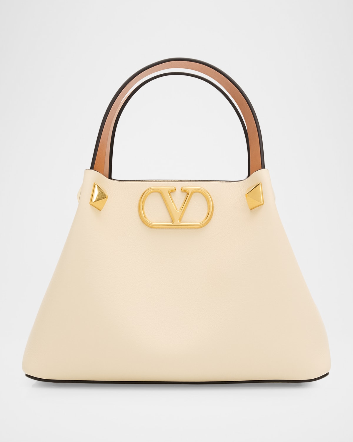 Valentino Small VLogo Rockstud Leather Top-Handle Bag