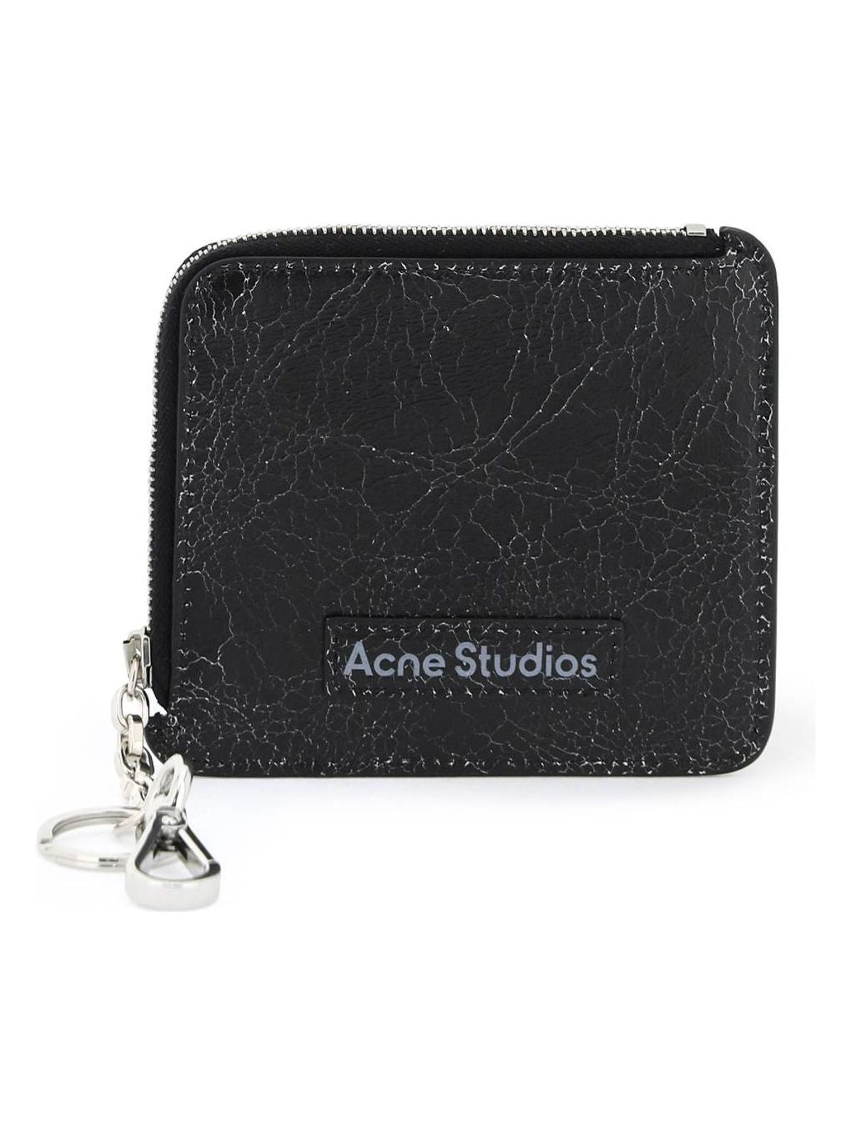 Acne Studios Cracked Leather Wallet With Distressed in Black | CG0242