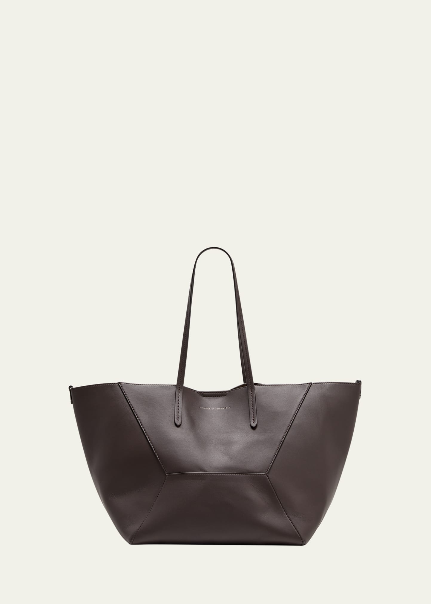 Brunello Cucinelli Geometric Monili Leather Tote Bag