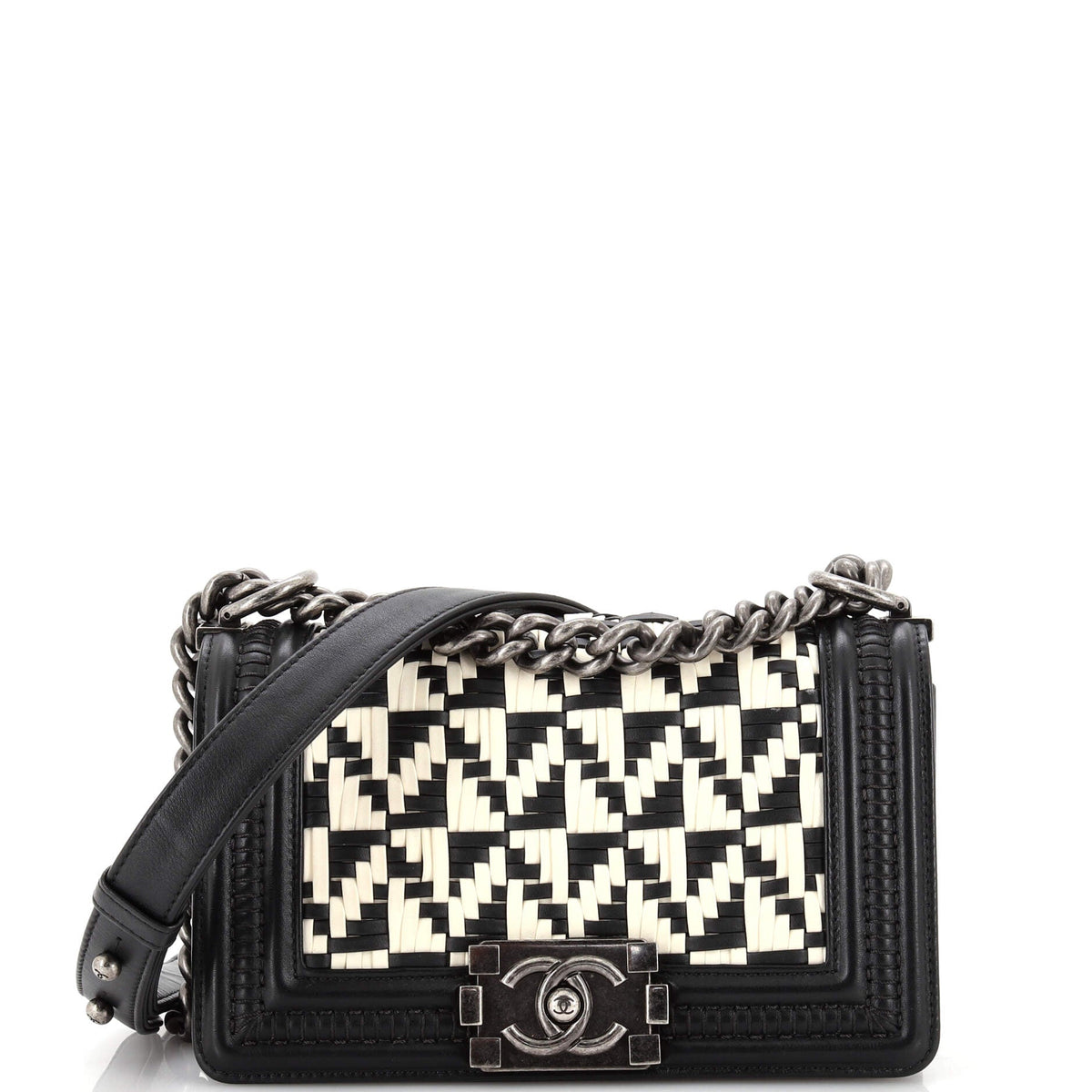 Chanel CHANEL Boy Flap Bag Woven Calfskin Small