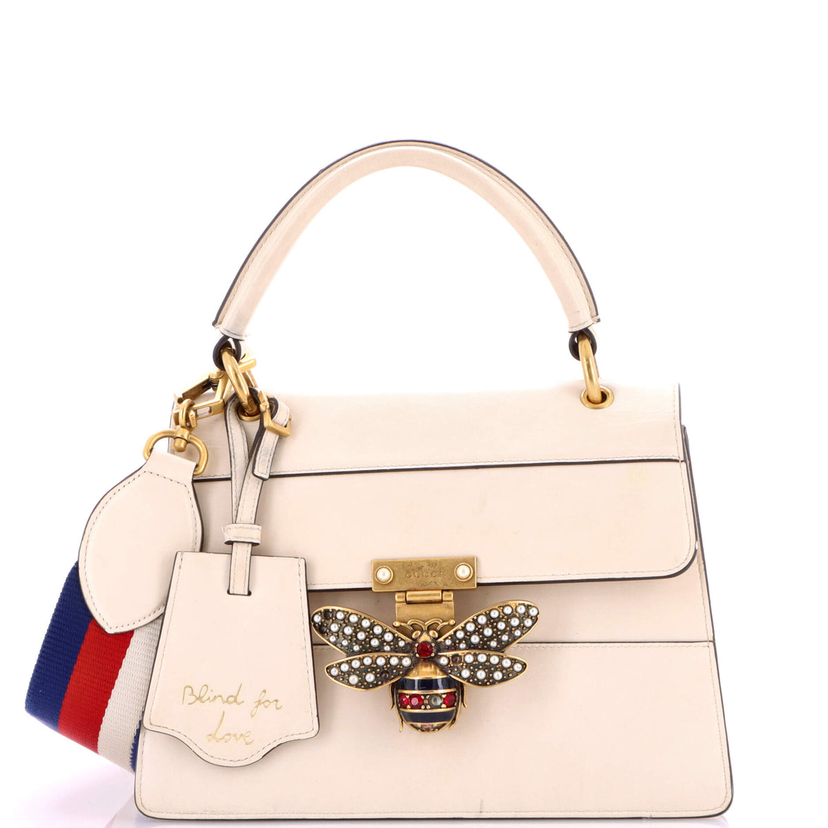 Gucci GUCCI Queen Margaret Top Handle Bag Colorblock Leather Small