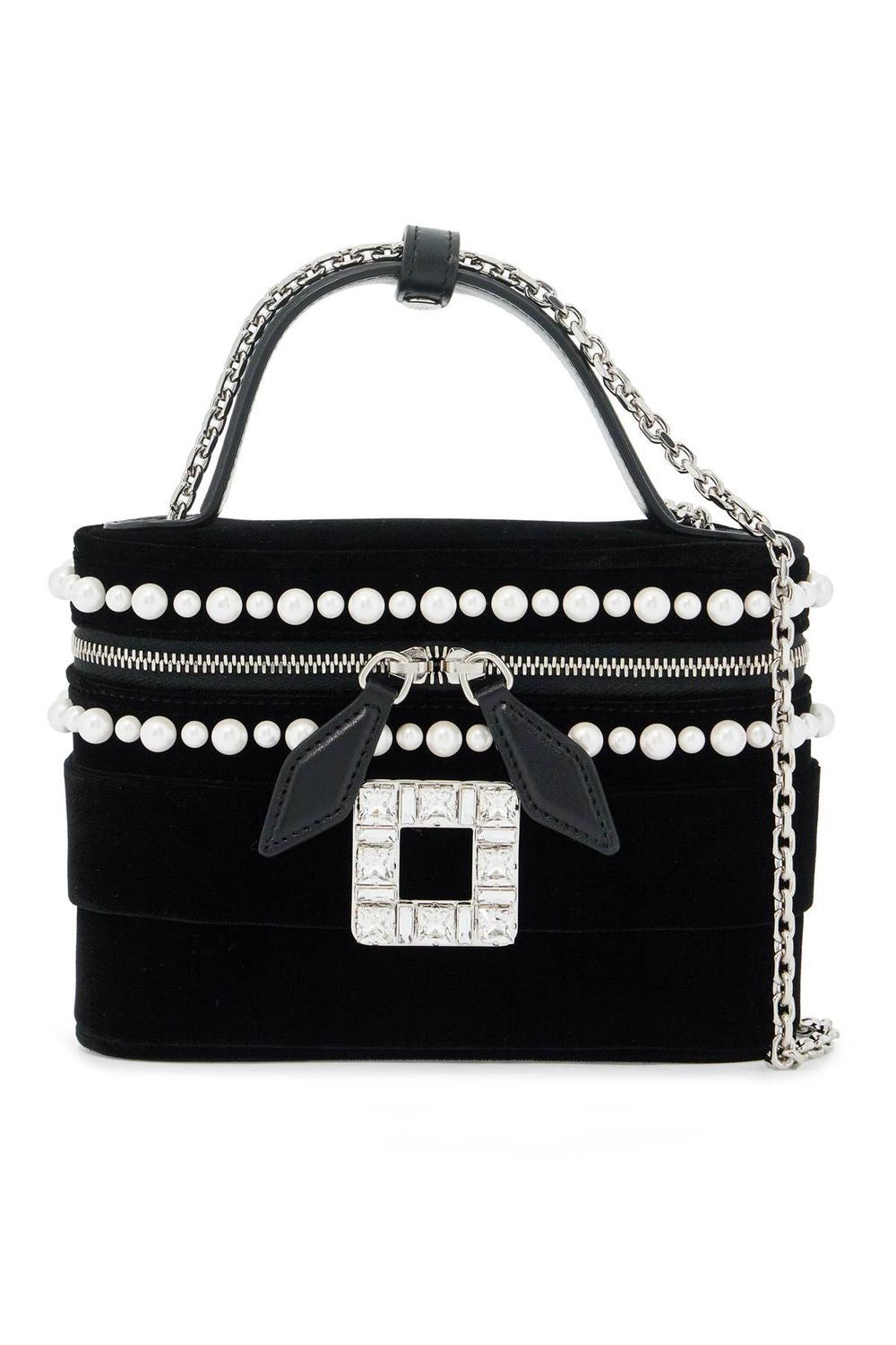 Women's Micro Vanity Bag With Rhinestone in Nero | RBWANMH7000LU5