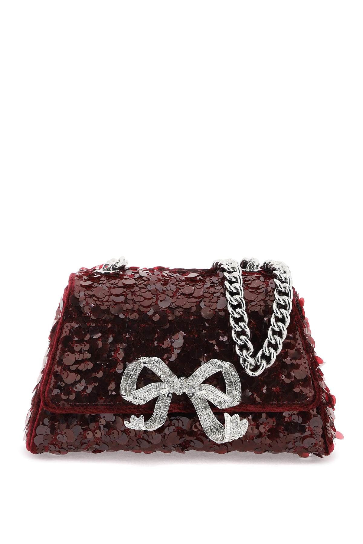 Self-Portrait Sequined Bow Mini Shoulder Bag