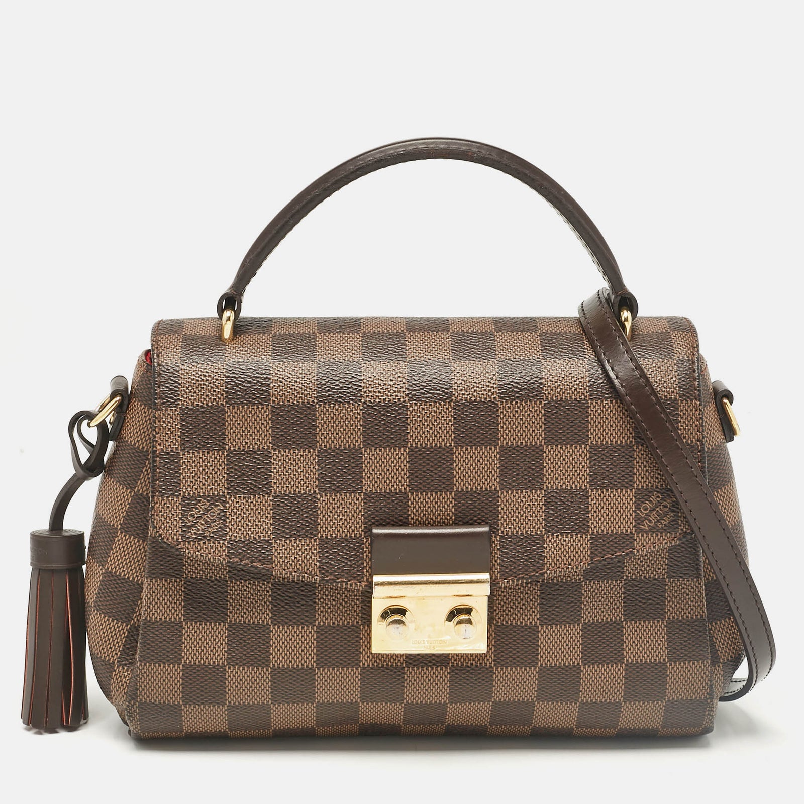 Louis Vuitton Damier Ebene Croisette-Tasche aus Segeltuch