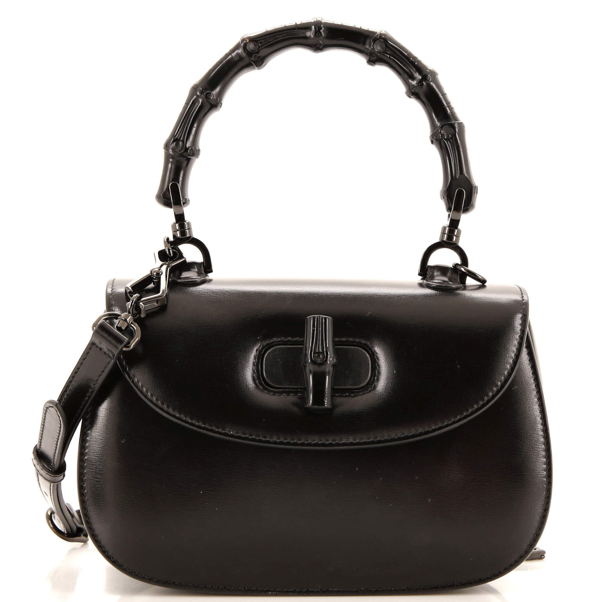 Gucci GUCCI Bamboo 1947 Top Handle Bag Leather Small