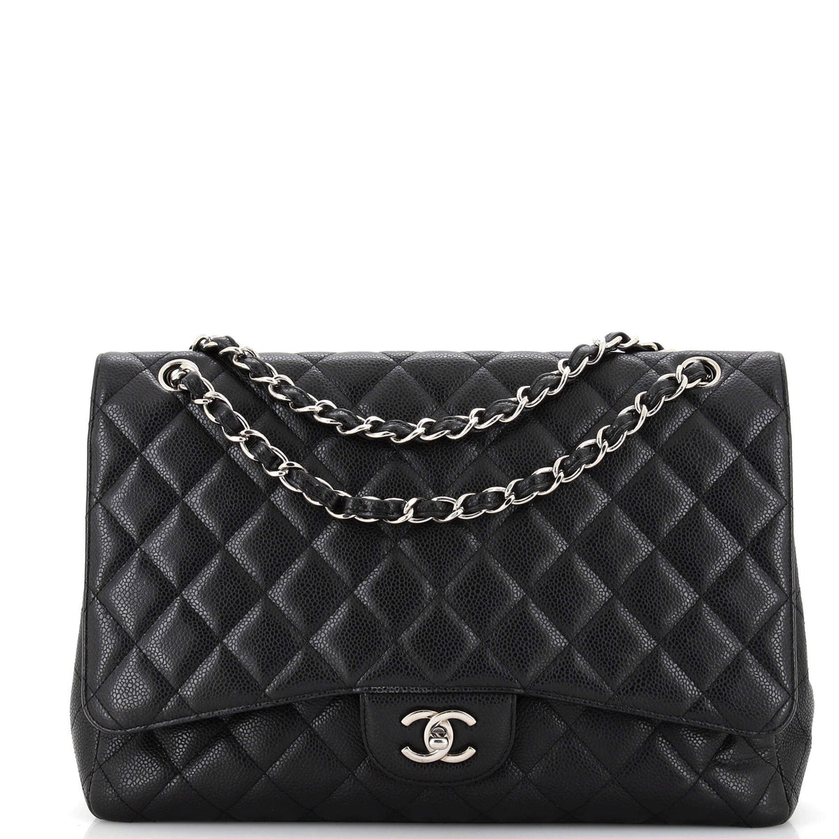 Chanel CHANEL Classic Single Flap Bag Quilted Caviar Maxi
