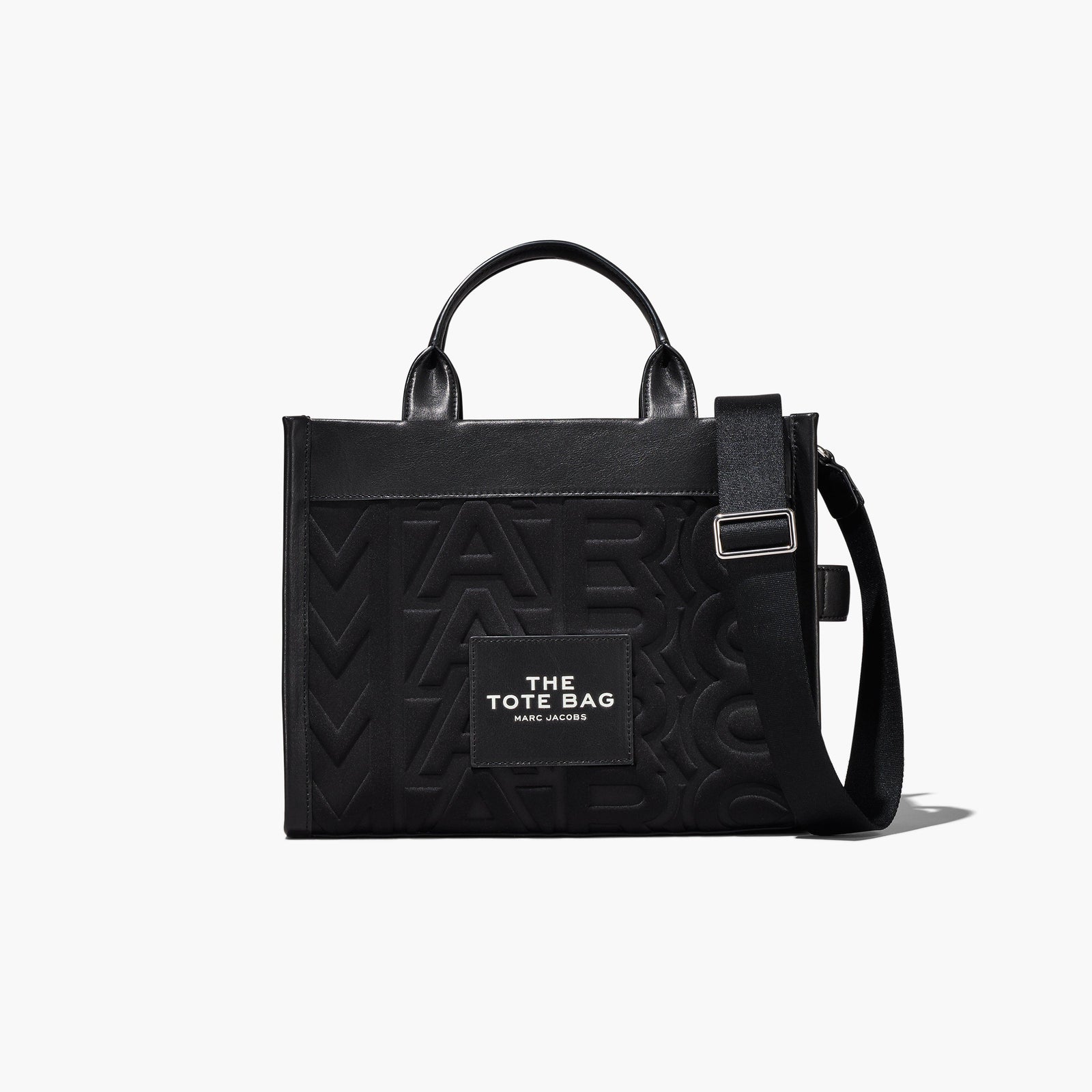 Marc Jacobs Mittelgroße Tragetasche aus Neopren mit Monogramm in Schwarz