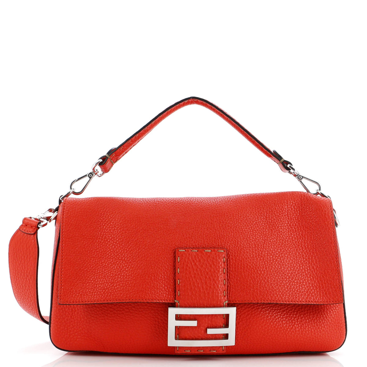 Fendi FENDI Selleria Baguette NM Bag Leather Large