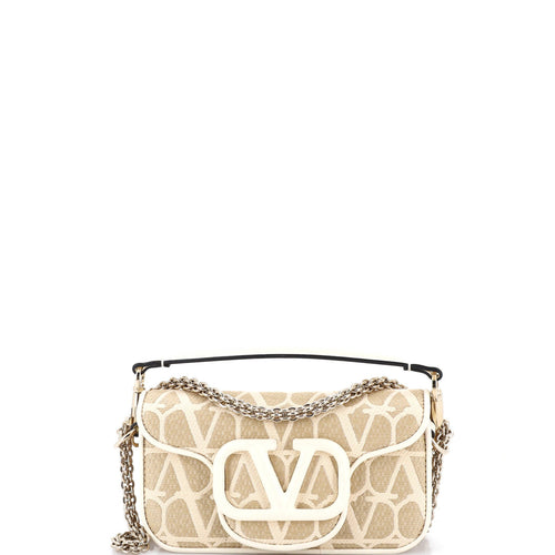 VALENTINO GARAVANI VLogo Loco Flap Shoulder Bag Toile Iconograph Fabric Small