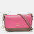 DKNY Beige/Pink Leather Bryant Park Flap Crossbody Bag