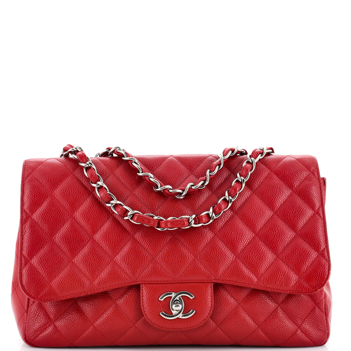 Chanel CHANEL Classic Single Flap Bag Quilted Caviar Jumbo