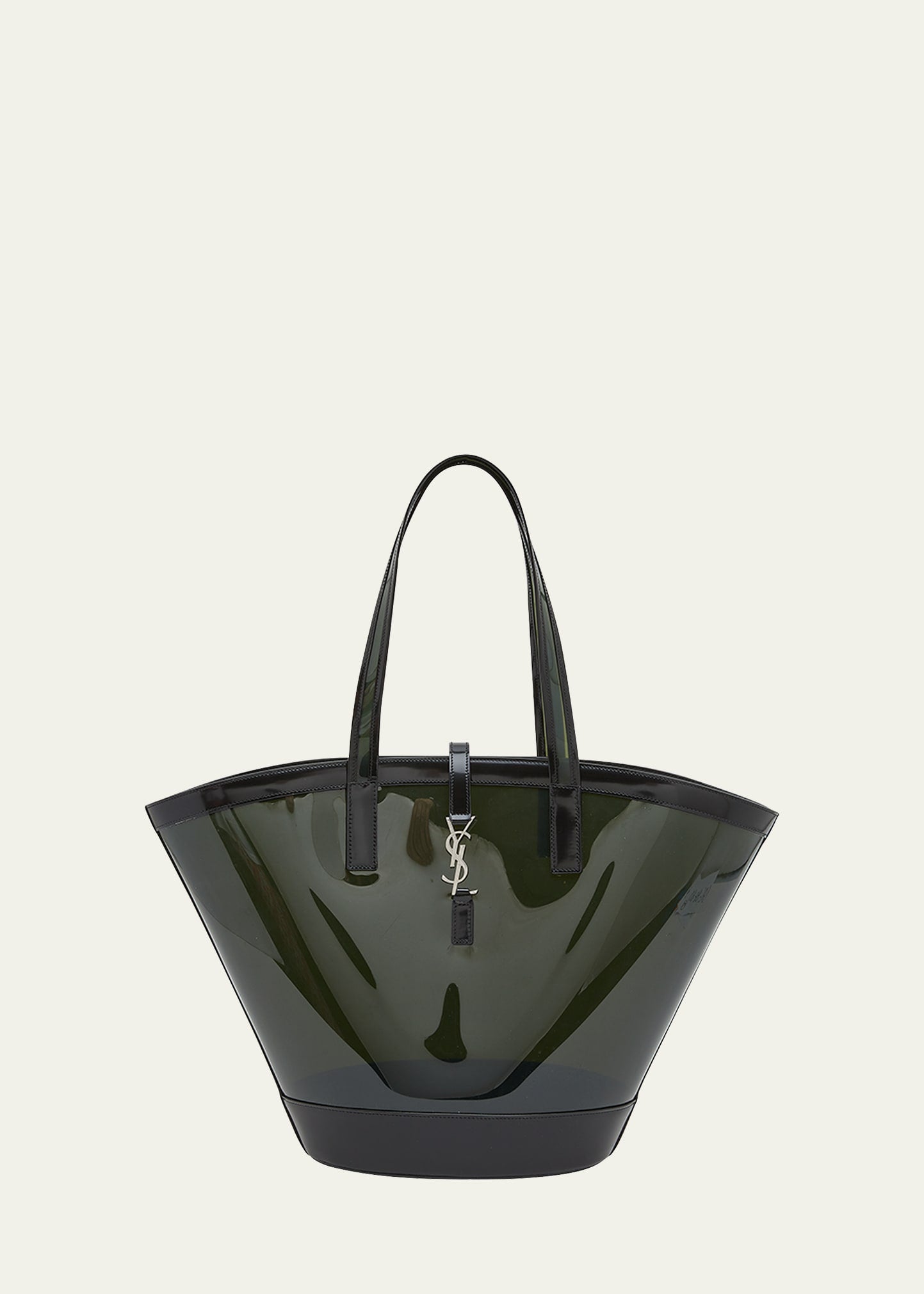 Saint Laurent Medium YSL Vinyl Tote Basket Tote Bag